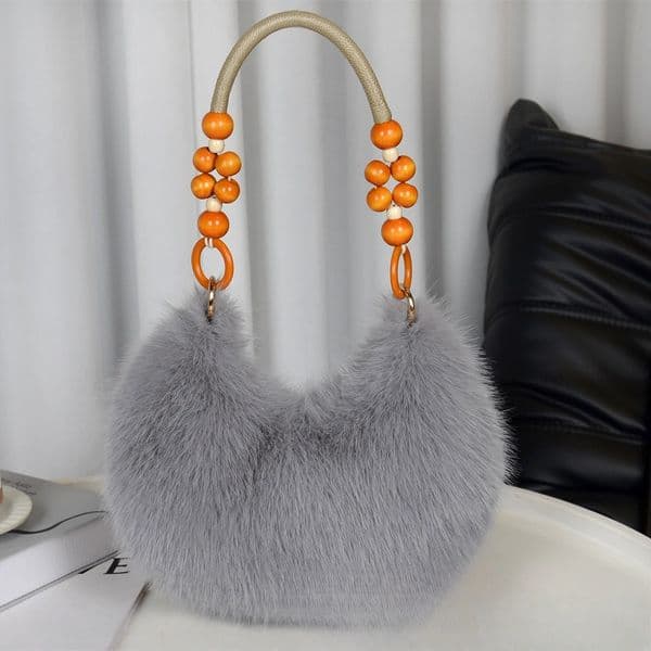 Fashion Niche Plush Bag Autumn and Winter Portable Long Hair Bag Cute New Bag Crossbody Bag Single Shoulder Hair Bag
