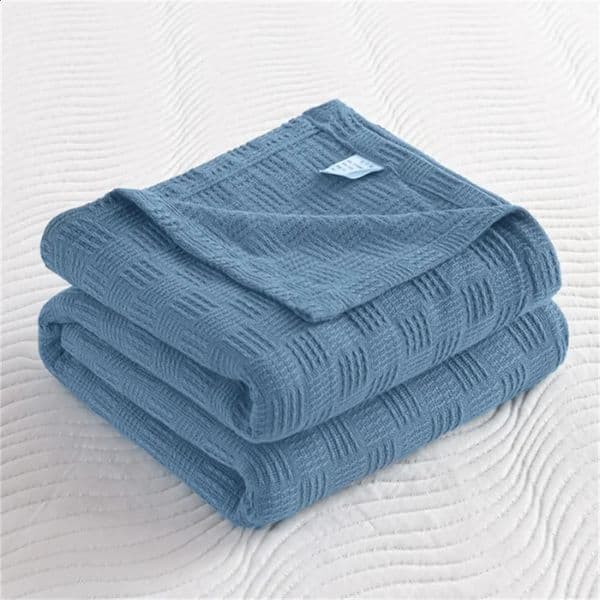 Soft Cozy 100 Cotton Throw Blanket Wide 100cm/150cm/180cm/200cm Plain Knitted Sofa Bed Cover Bedspreads Home Decor Thin Blanket 260318