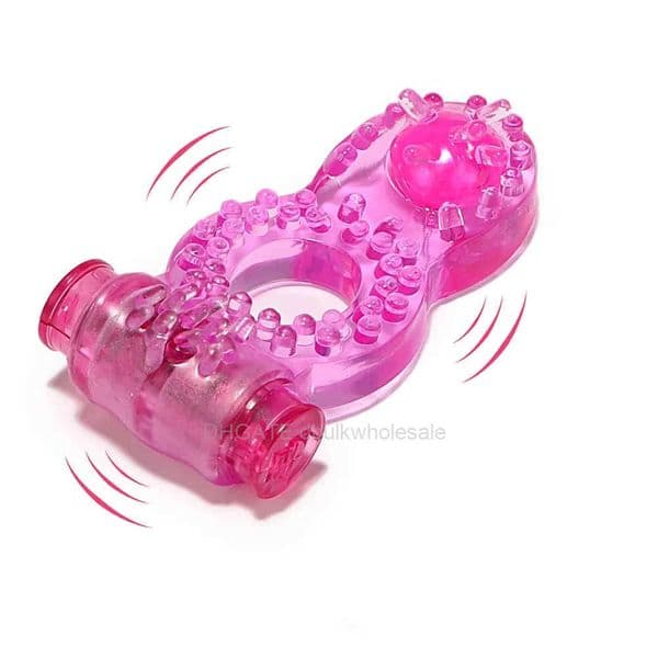 Penis Ring Vibrator Strong Cock Erect Penis Ring Crystal Butterfly Vibrating Rings Enhance Sex Ability Product Sex Toys For Men 202742FL