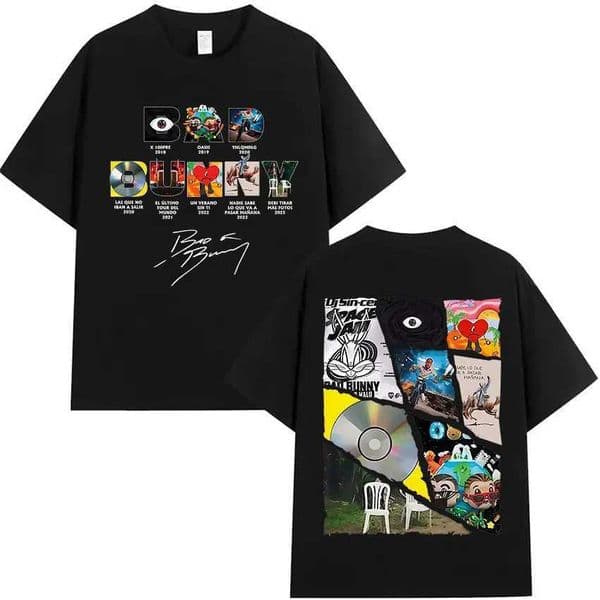 Rapper Tour 2026 Album Merch T Shirts Debi Tirar Mas Fotos DTMF Graphics T-shirts Unisex Hip Hop Oversized Cotton Tees X260316