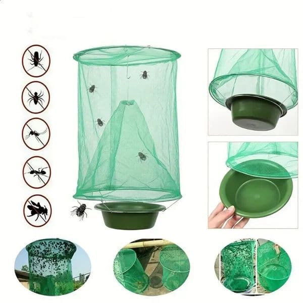 1pc Versatile Fly Trap Cage Outdoor Insect Catcher Killer Pest Control Reusable Hanging Flytrap Net Traps 260319
