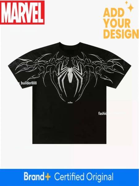 2026 Fashion Marvel Spiderman Venom Spider Logo Comic Graphic Men's and Women's Short Sleeve Plus Size Casual T-Shirts