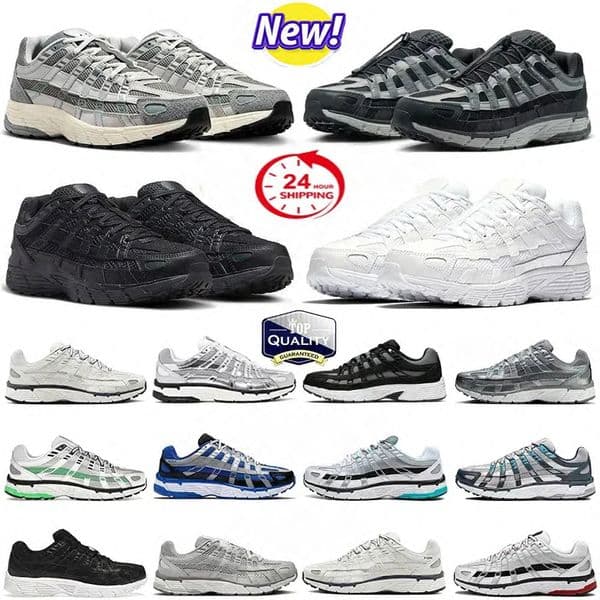 Casual Designer Running Shoes P6000 P 6000 Designer for Men Women Sneakers Triple Black White Khaki Wolf Grey Metallic Sier Racer Blue Womens Outdoor Sports Trainers