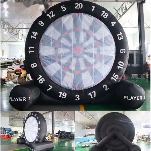 Ship To Door New Design 4M Inflatable Dart Board Carnival Games Soccer Football Dart Knock Down Carnival Game Combos For Party