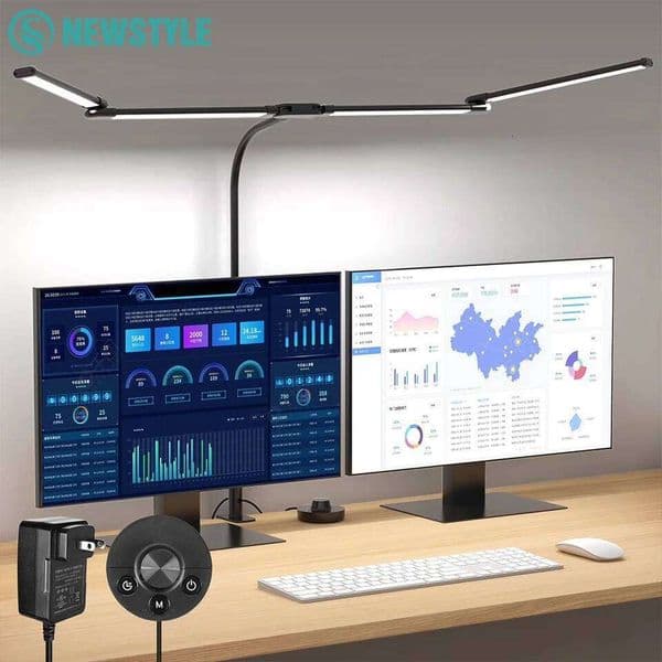 Led with Clamp Architect Desk Lamp for Home Office 24W Ultra Bright Auto PC Stepless Dimming Table Light 26H0318