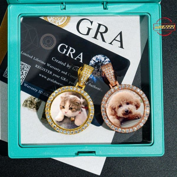 Hiphop Jewelry Moissanite Pendant Men Picture Photo Memory 925 Silver Vvs Iced Out Custom Moissanite Pendant