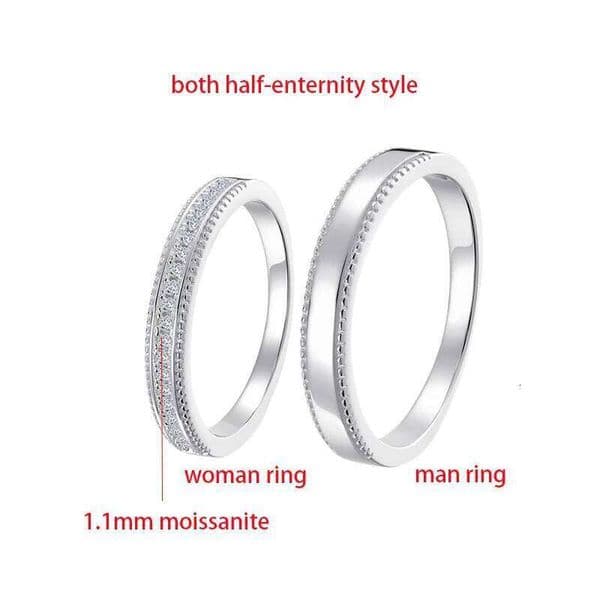 TFGLBU Trendy Full Moissanite Ring for Women Couple Set Lab Diamond Real 925 Sterling Silver Certified Band Wholesale Jewelry S260318 b0f