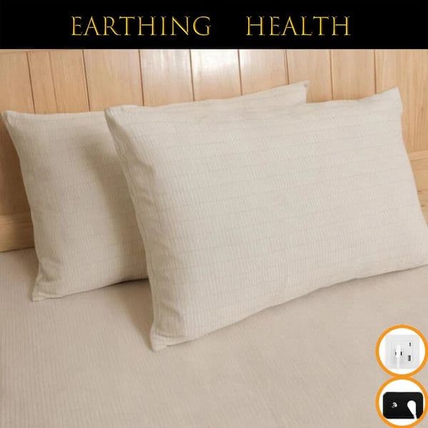 Earthed Silver Fiber Pillowcase with Earthing Cord Radiation-proof Kits Grounding Health EMF Protection for Better Sleep 260311