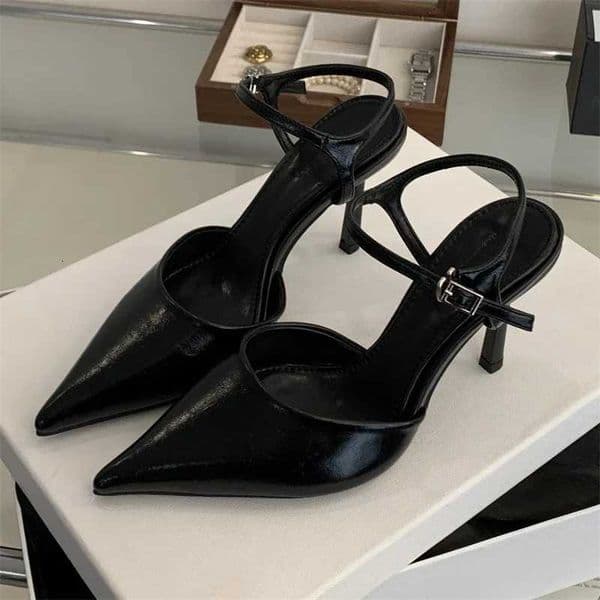 Eilyken Fashion Buckle Strap Women Pumps Sexy Pointed Toe Thin Low Heels Slingbacks Party Mule Shoes Spring Zapatos De Mujer Z260318