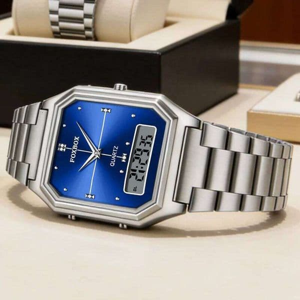 LIGE Fashion Digital Quartz Wrtsiwatches FOXBOX 2026 Luxury Mens Watch Sports Waterproof Luminous Steel Watches Men Gifts Reloj
