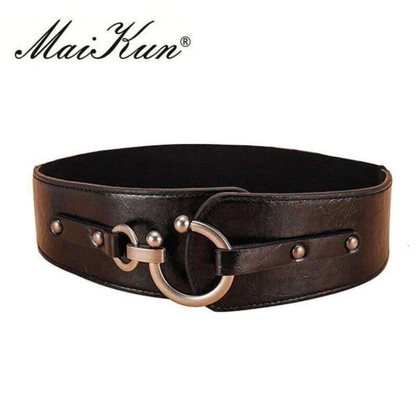 Maikun Wide Belts for Women Vintage Elastic Womens Belt Metal Hook Buckle 26W0319