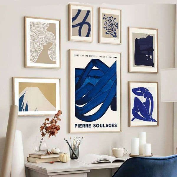 Abstract Blue Vintage Posters And Prints Matisse Line Girl Wall Art Canvas Painting Hotel Bar Pictures Living Room Home Decor 26Y0319