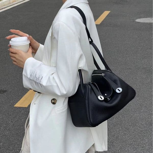 100% Genuine Leather Shoulder Bag Designer 26cm 30cm Soft Cow Skin Women Totes Dumpling Purses And Handbags Silver Hardware