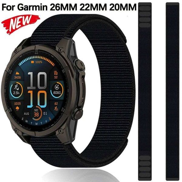 26mm 22mm 20mm Hook Loop Nylon Strap Watchband For Forerunner 965 955 945 Garmin Fenix 8 E 7 7X 6X 6 Pro Epix 2 Bracelet