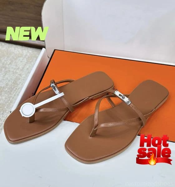 flip flops designer Slippers Sandals Designer sandals Top Luxury designer slippers Women Miss Beach Calfskin Leather Palladium-plated Slide Flats Lady Casual 35-42