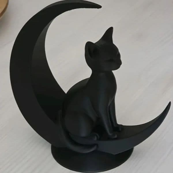 1pc 3D Printed Creative Toy Ornaments Moon Cat Decorative Cute Desktop Decoration Crafts Party Home Decor 260319