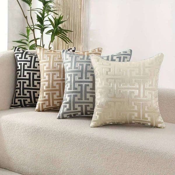 Pillow Case 1pcs/set Modern Geometric Jacquard Pillowcase Cover with Invisible Zipper - Perfect for Living Room and Bedroom Decor 26Y0319