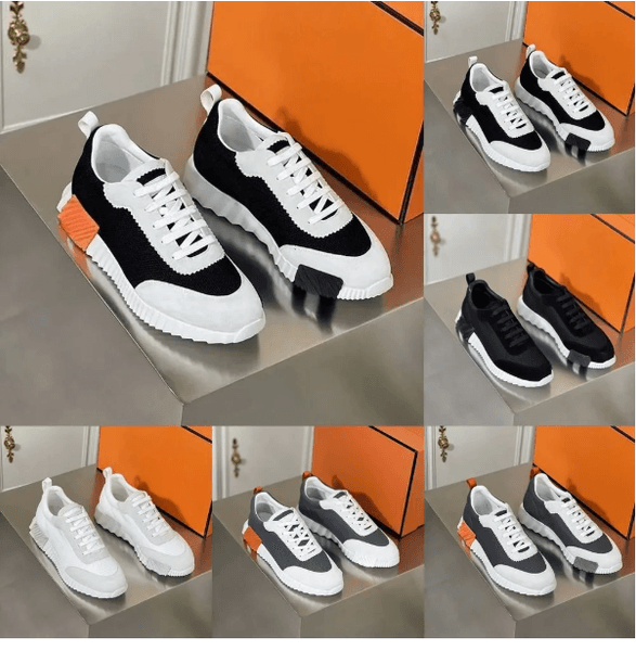 H bouncing sneakers designer suede casual shoes trainers breathable mesh running shoe men bounce sneaker women sneaker nonslip rubber sole flat trainer h word a2es