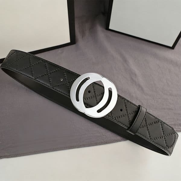 Designer Belts Casual Width 4CM Black Coffee Belt for Man Woman Letter Plaid Design Smooth 3 Color Buckle Top Quality