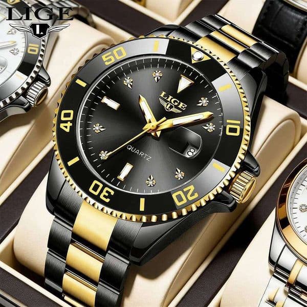 LIGE Men Top Brand Luxury Fashion Diver 30ATM Waterproof Wristwatch Date Clock Sport Quartz Watches Mens Orologio Uomo