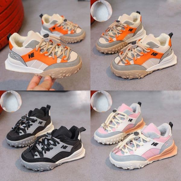 Children Sneakers Kids Girl Sports Shoes Baby Boy Fashion Winter Warm Shoes Toddler Girls Casual Running shoes Student Campus Sneakers Sizes US5.5C-US4Y 000255