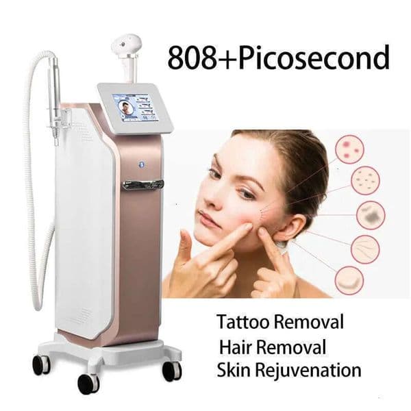 2 In1 Professional 808Nm Diode Laser Machine Laser Hair Removal Pico Laser Tattoo Removal Pigment Removal Picosecond Laser Equipment