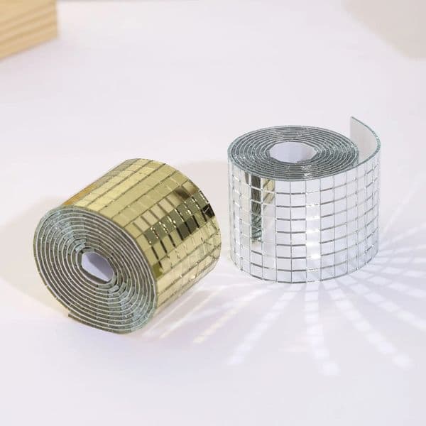 4x100cm SelfAdhesive Glass Craft Stickers Reflective Tape Mirror Mosaic Tiles For Making DIY Hand Crafts Home Decor 260319