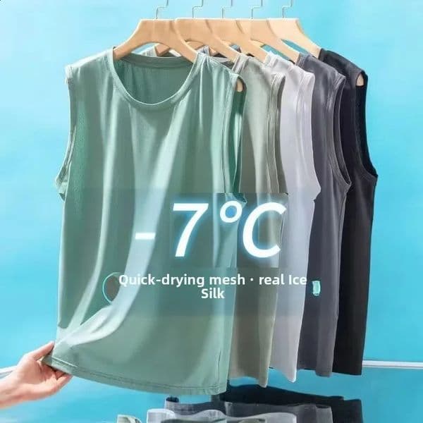 Mens Ice Silk Mesh Vest Lightweight Sports Summer Wear Sleeveless Tshirt Tank Top Casual Fashion Outerwear 260319BANJIA