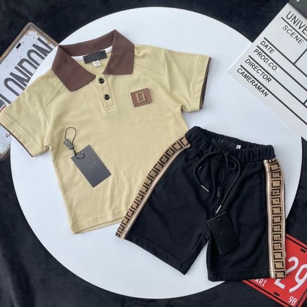 kid tracksuit t shirt kids Designer clothes baby t-shirts sets Summer Pure Cotton Two Piece Set Short POLO shirt Childern Clothing Sets For Boys Girls Size 90cm-150m D17