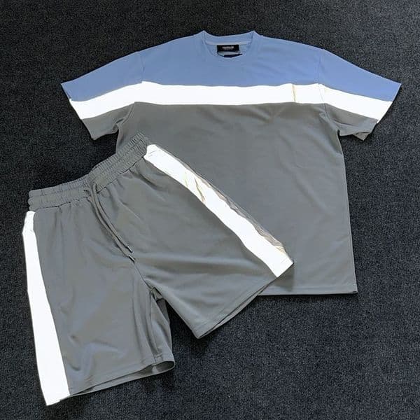 Summer mens tracksuits set fluorescent T shirts shorts two-piece short sleeve tracksuit women quick dry embroidered jersey gym sportswear basketball football suit