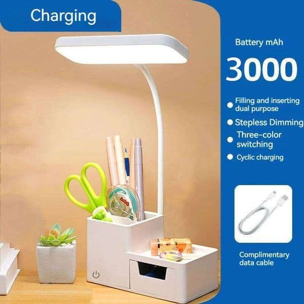 USB Rechargeable LED Table Lamp 3 Color Dimmable Touch Night Foldable Eye Protection For Bedroom Bedside Reading Light 26H0319
