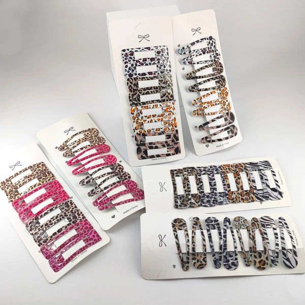 Leopard 8pcs/set Print for Women Girls Vintage Geometric Drop BB Clips Bangs Hairpins Barrettes Hair Accessories H260319