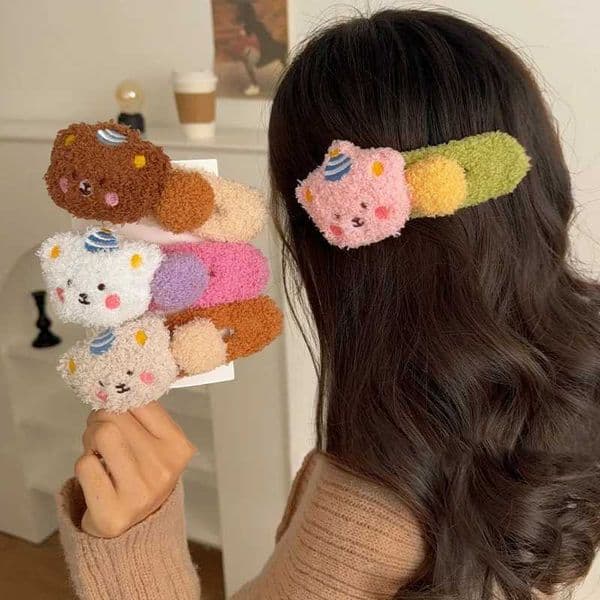 Plush Bear Women Cute Large BB Clip Sweet Simple Hair Accessories H260319