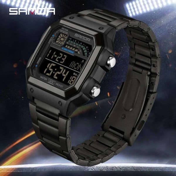 SANDA 6196 Fashion Digital Sports Multi functional Waterproof Student Electronic Watch Timing Alarm Clo