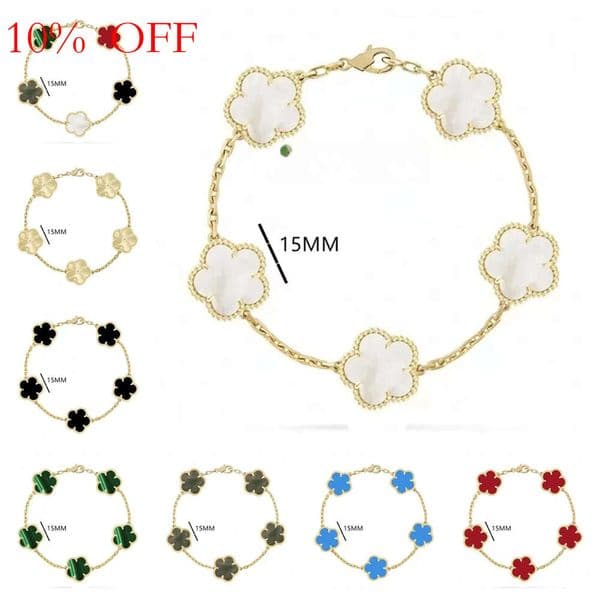 High quality luxury tennis jewlery for women four leaf clover jewelry woman designer gold charm bracelet 2025