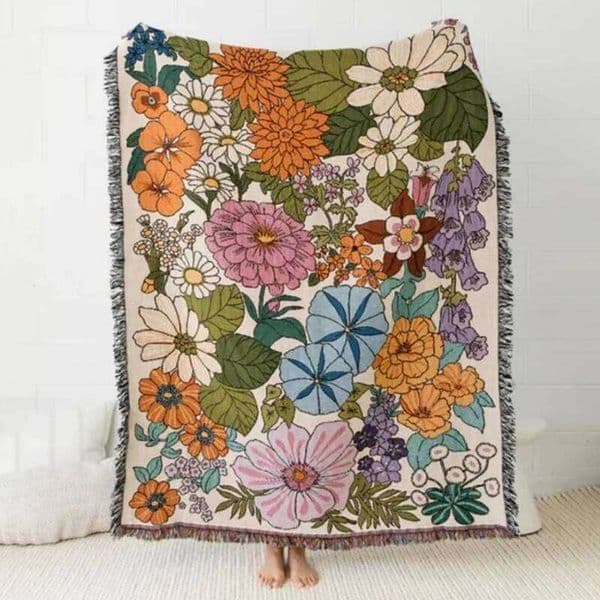 Boho Floral Beach Picnic Outdoor Camping Blanket Nordic Plaid Blankets Beds Sofa Mats Travel Rug for Summer Tapestry Tassels 26H0319