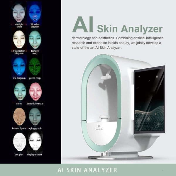 Diagnostic Analysis Machine Face Health Testing 4K Ultra HD Scanning 3D 12 Spectral Lights Skin Analyzer Wifi/Bluetooth High Tech New Skin Teste