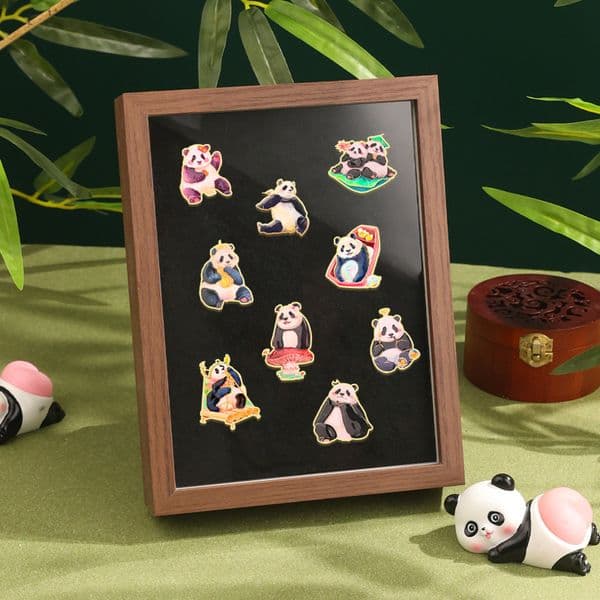 Bestseller Chinese Style Brooch Cute Animal Badge Clothing Bag Accessories Bamboo Giant Panda Chain Lapel Pin ddmytues