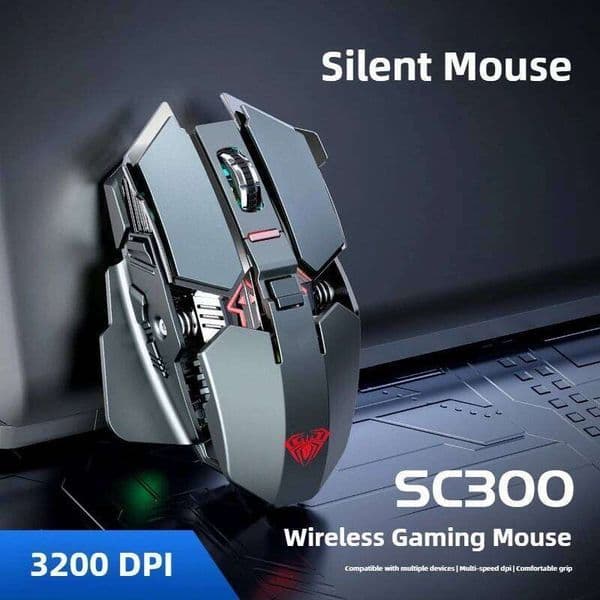 2025 New SC300 Wireless 2.4G Gaming RGB 3200dpi Rechargeable Silent Mechanical E-sports Mouse for Desktop Computer Laptop 26L0320