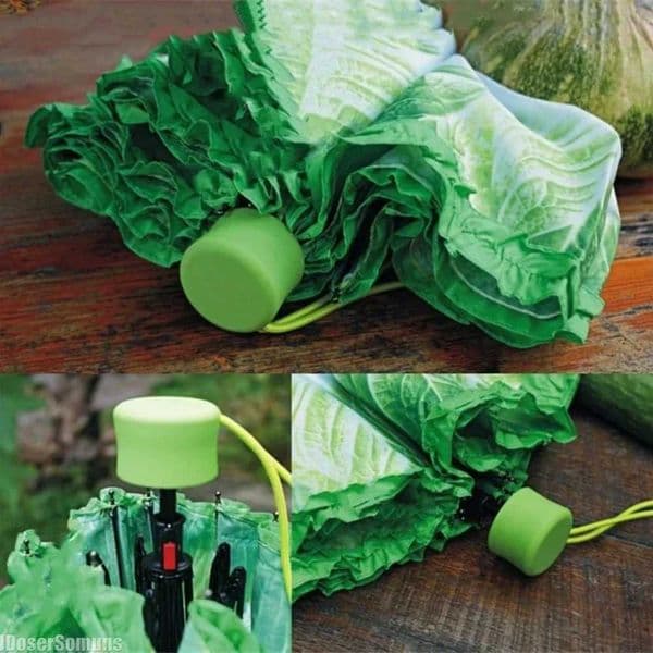 Creative Cabbage Umbrella UV Protection Beach Funny Vegetable Umbrella Parasol Gifts Lettuce Folding Rainy and Sunny Umbrellas H260319