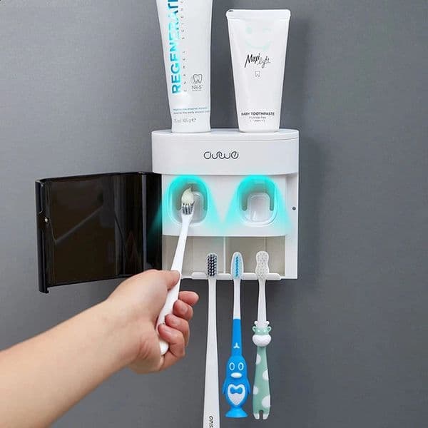 Wall Mounted Automatic Toothpaste Squeezer Toothpaste Dispenser Magnetic Toothbrush Holder Toothpaste Rack Bathroom Accessories 260319