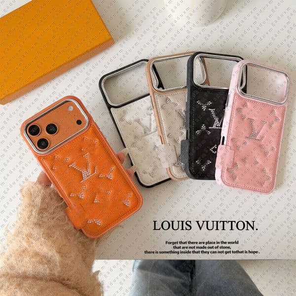 Luxury iPhone Case for iPhone 17 16 15 14 Pro Max Leather, Designer Phone Case 15 14 13 Pro for Women Men Excellent Grip Shockproof Ultra Slim Shell Cover