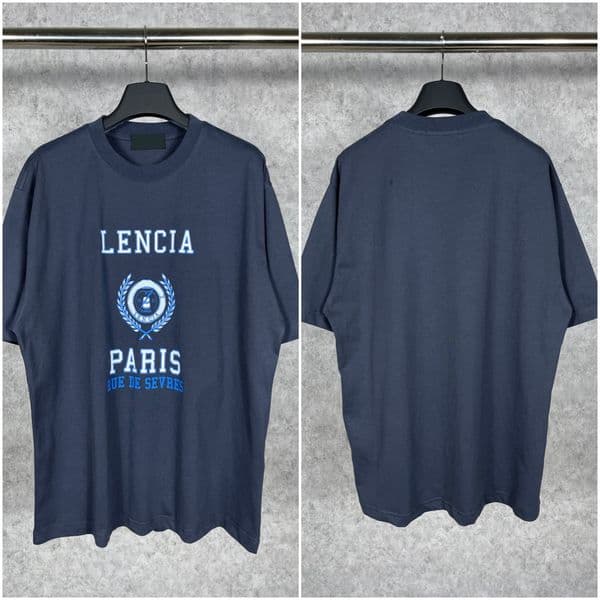 Oversized Minimal Text Print T-Shirt Simple Crew Neck Short Sleeve Cotton Tops High Street Casual Fashion for Daily Streetwear