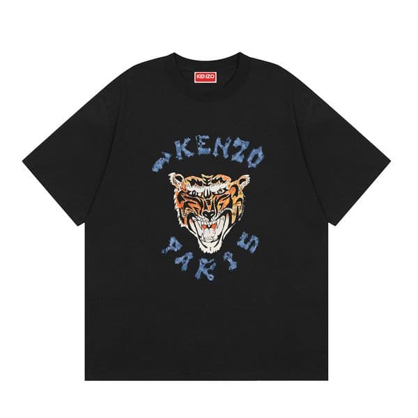 Mens T Shirts Designer American Street Style Kenzoness Shirts Patchwork Heavyweight Tee Men Trendy Round Neck Half Sleeve Daily Versatile Kenzoness Shirt f55