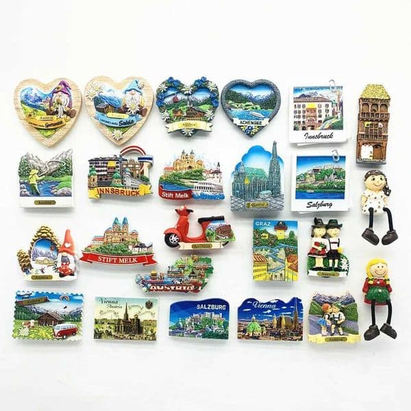 Europe Austria Fridge Magnets Tourist Souvenirs Crafts Refrigerator Stickers Home Decoration Hand Gifts S26319