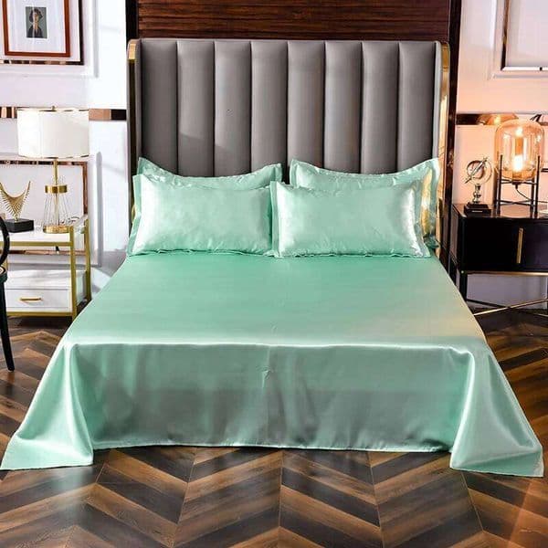High End Satin Soft Comfortable Solid Color Sheets, Luxurious Single and Twin Bed Sheets Set 26Y0320