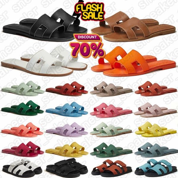 classic designer sandals womens slippers flat heels plat slides leather women sandal black white orange blue brown outdoor beach vacation casual slide