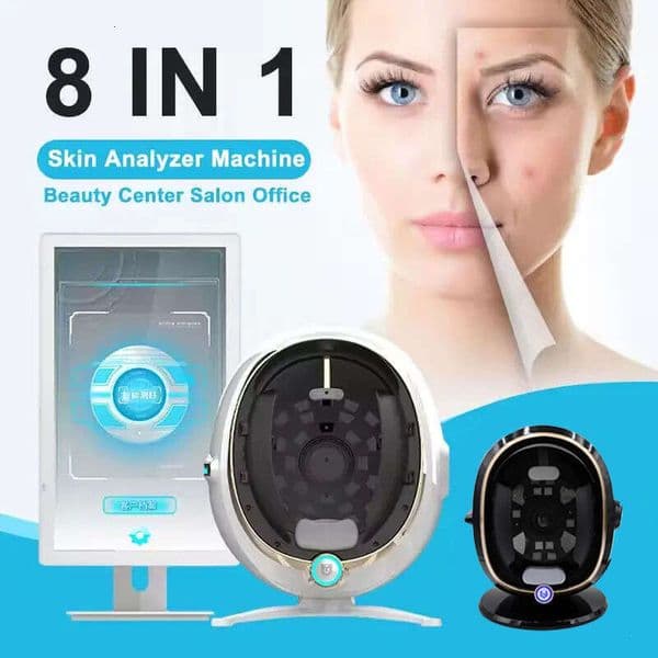 2026 AI Skin Analysis 8 Spectrum 3D Analyzer Acne Wrinkle Moisture Detection 36 Million HD Pixels Face Health Analysis Moji Testing Equipment