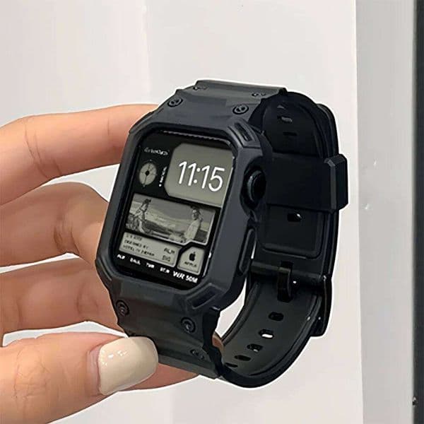 Integrated Clear Band + Case Apple Watch 8 7 SE 6 5 4 45mm 44mm 41mm 40mm Transparent TPU Strap for iWatch 3 2 1 38mm 42mm