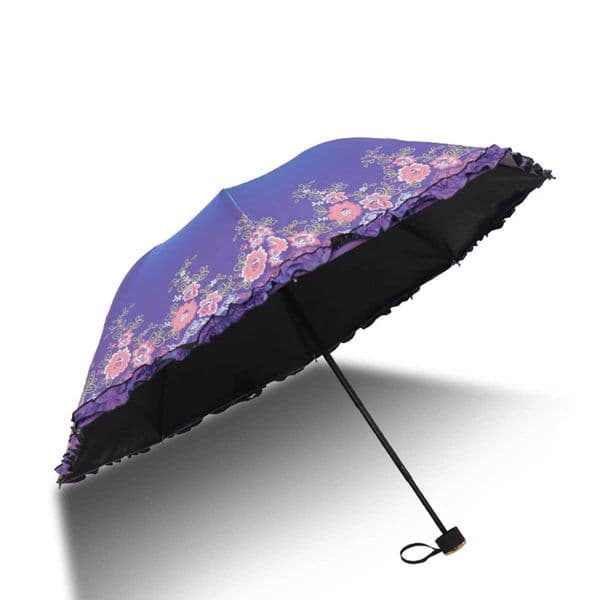 1pcs Lace Embroidery Parasol Anti-UV Folding Umbrella UPF50 Vintage Flower Embroidery Umbrella Princess Umbrella Gift Umbrella H260319